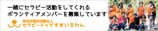 一緒にセラピー活動をしてくれるボランディアメンバーを募集しています。